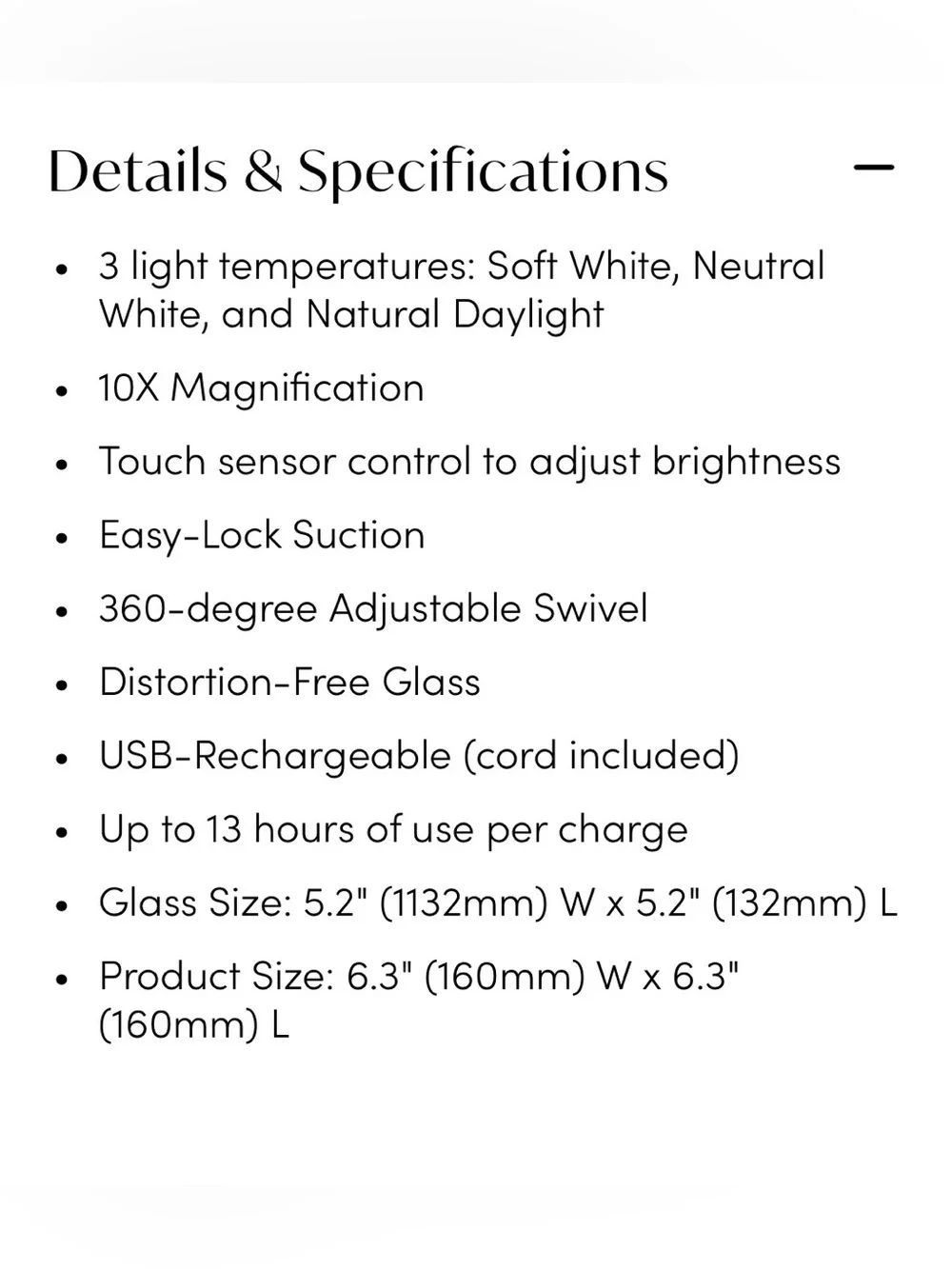 Fancii- Mira 10x Magnifying Makeup Mirror - White